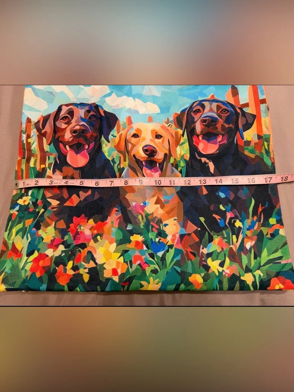 Spring Labrador Retriever Pillow Covers Set of 2 Colorful NWOT